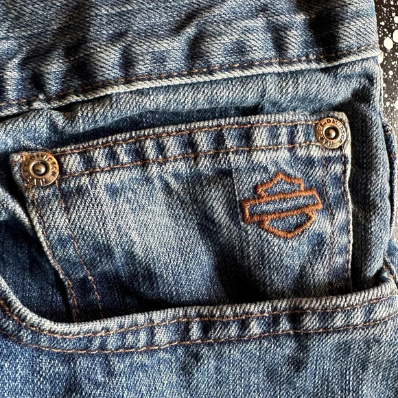 Harley-Davidson Relaxed Fit Long Jean Shorts 46X22 Big & Tall - Picture 3 of 7